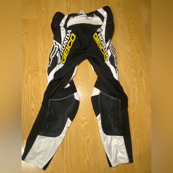 Honda Fox Racing Moto Pant Yellow Red Black Mens Medium Dirt bike - Picture 2 of 4
